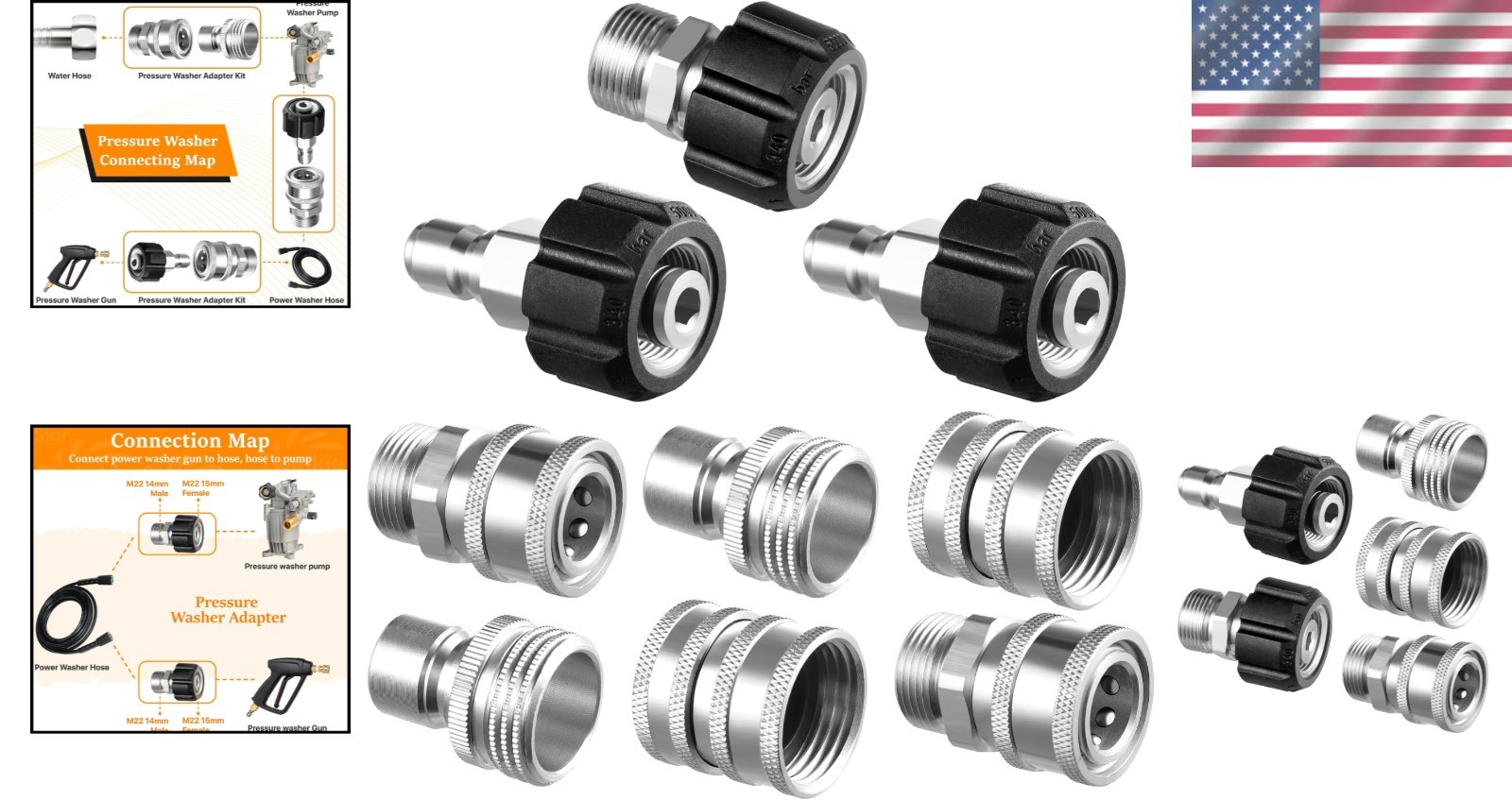 Quick Connect Swivel, Stainless Steel Fittings