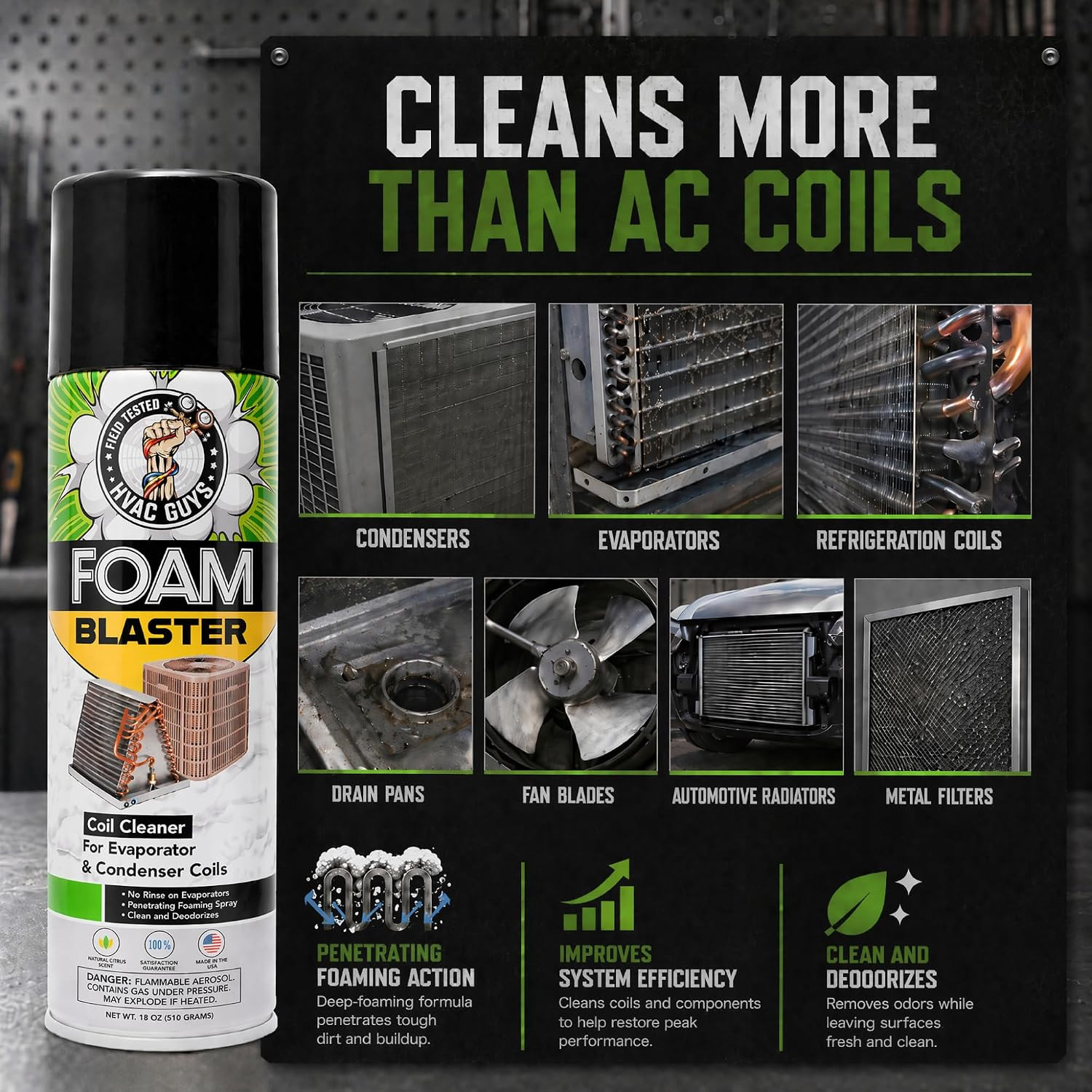 Foam Blaster AC Coil Cleaner Foam Spray | HVAC Coil Cleaner for AC Unit | Profes