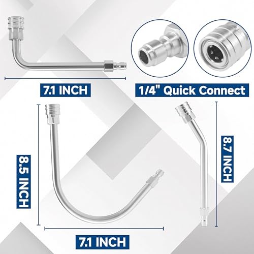 Pressure Washer Extension Wand-30°, 90°, 120° Gutter Cleaner Attachment Kit
