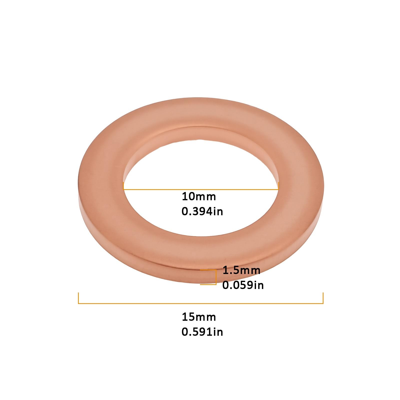 20 PCS Copper Washer 15x10x1.5mm Brake Line Sealing For Opel Vauxhall