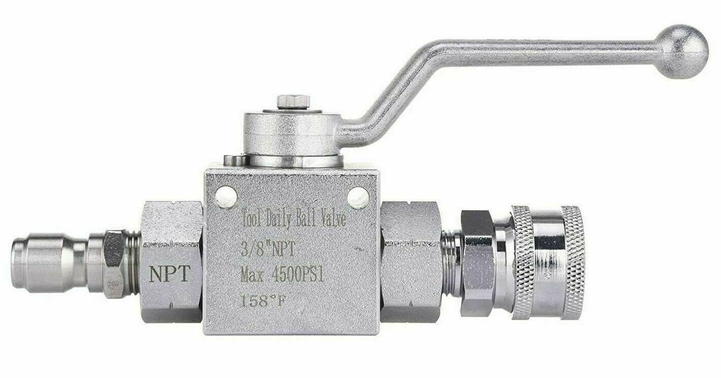 3/8″ Quick Connect Water Ball Valve Kit for 4500 Psi High Pressure Washer Hose