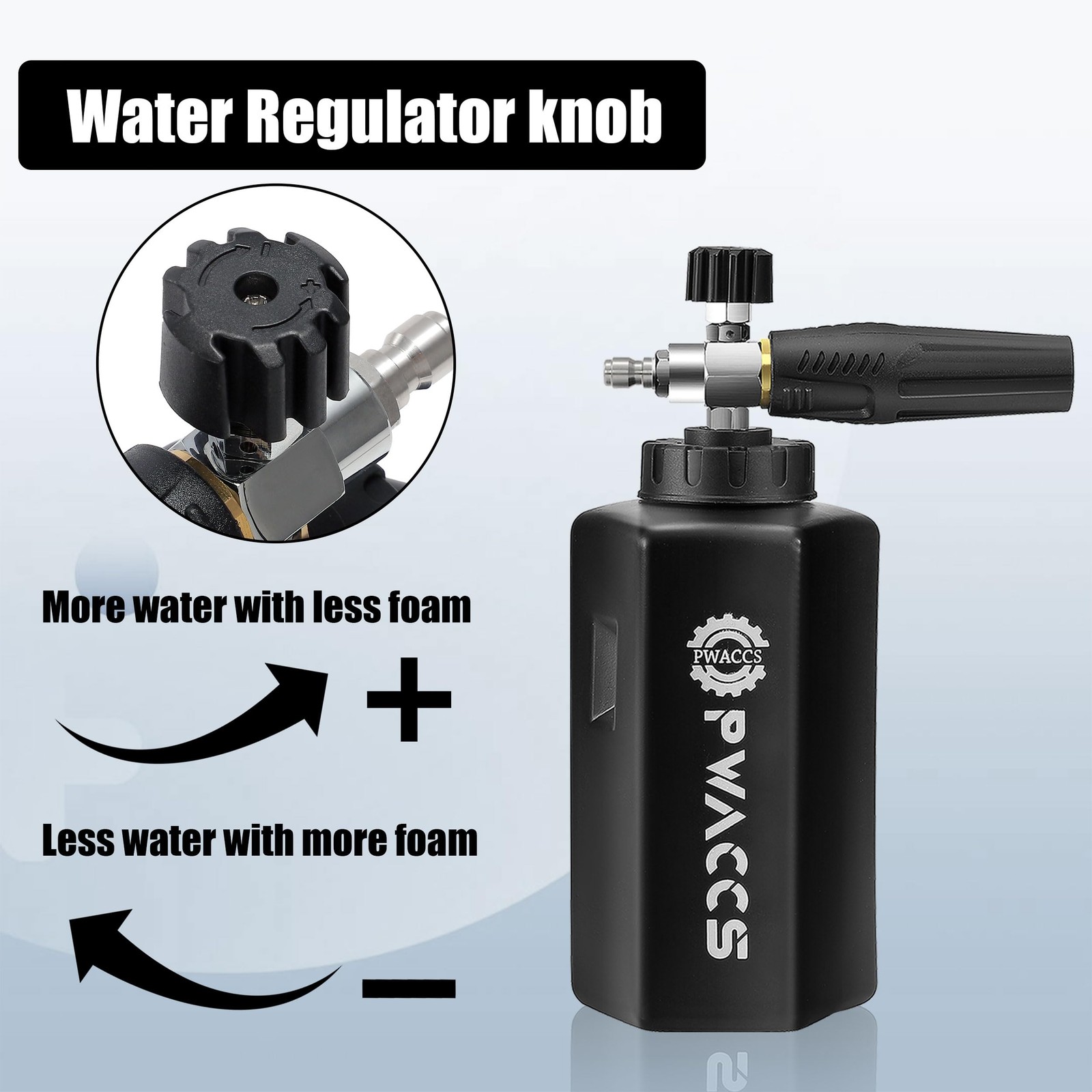 Pressure Washer Foam Cannon Gun, Short Power Washer Wand, 1.5 Liter