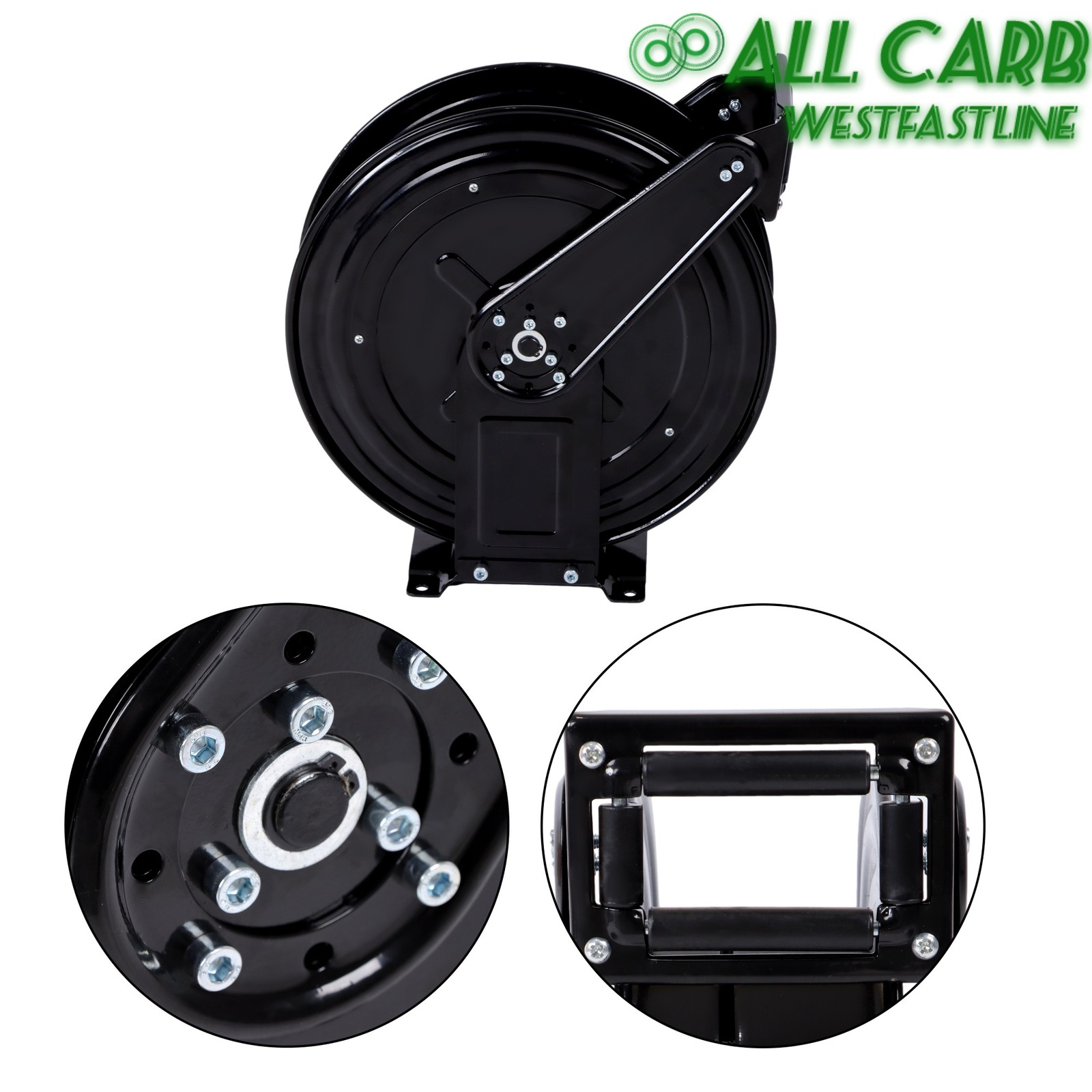 With Swivel Arm Auto-Retractable Pressure Washer Hose Reel 50FT x 3/8″ 4000 PSI