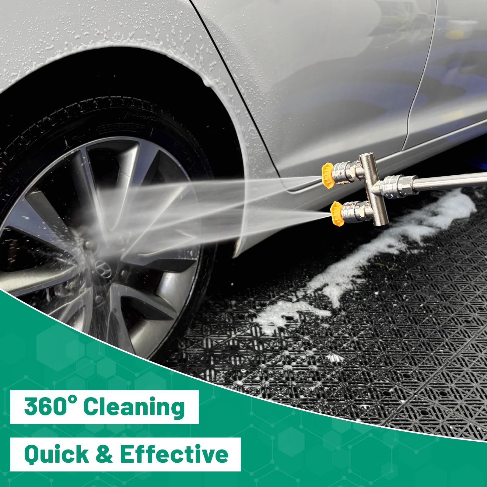 2-in-1 Pressure Washer Nozzle Tips, Dual Spray Nozzles & 8PCS Quick Connect Set,