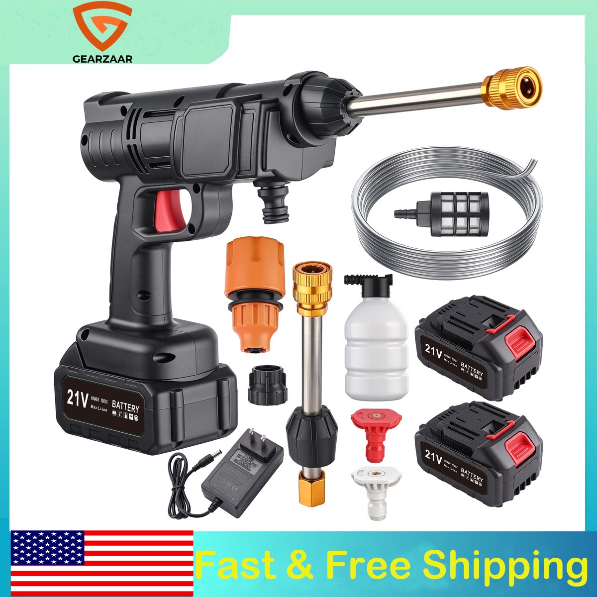 Cordless Pressure Washer 600W Portable Handheld Gun for Car Cleaner Tool Garden