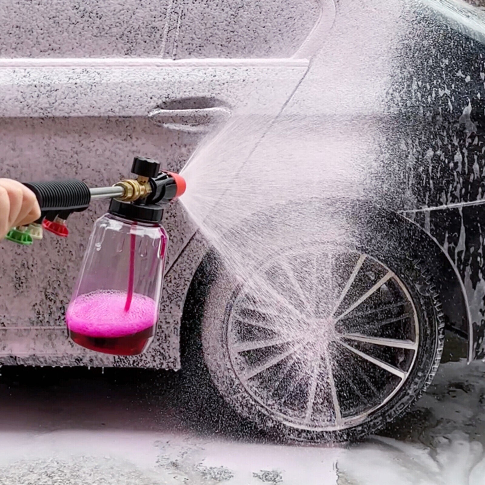 Snow Foam Washer Gun Car Wash Soap Lance 1/4″ Cannon Spray Pressure Jet Bottle