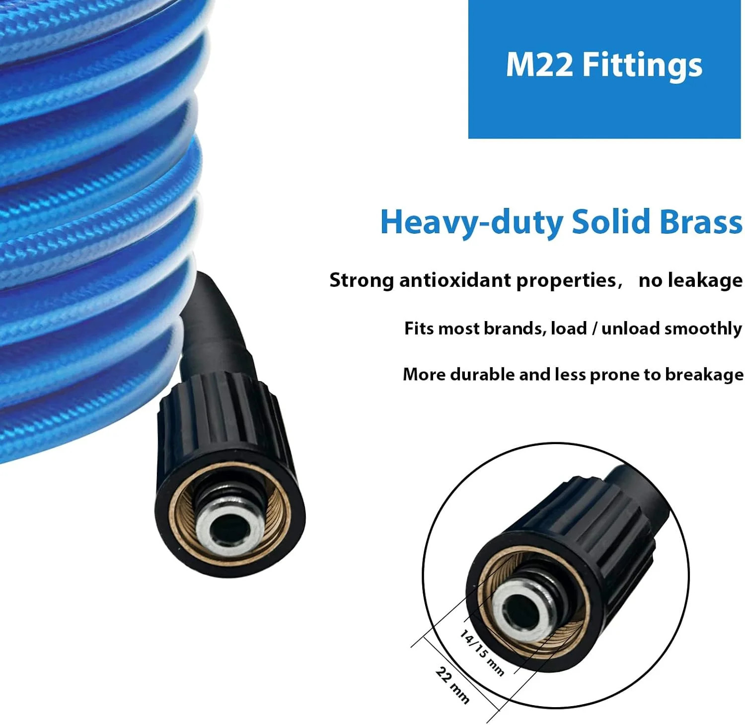 Pressure Washer Hose 25 FT 1/4 Inch, Kink Resistant Power Washing Extension Hose