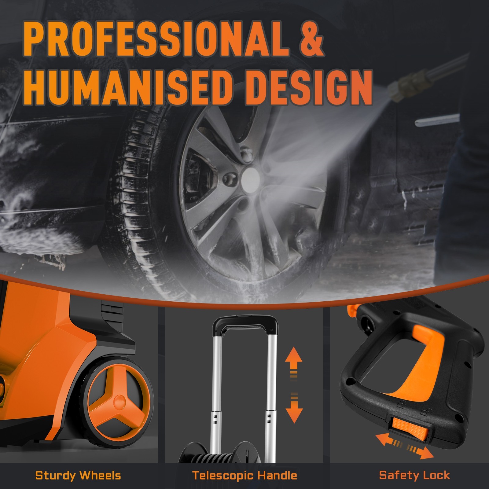 4500PSI Electric Pressure Washer 4.0GPM with Adj-15-Level Touch Screen for car