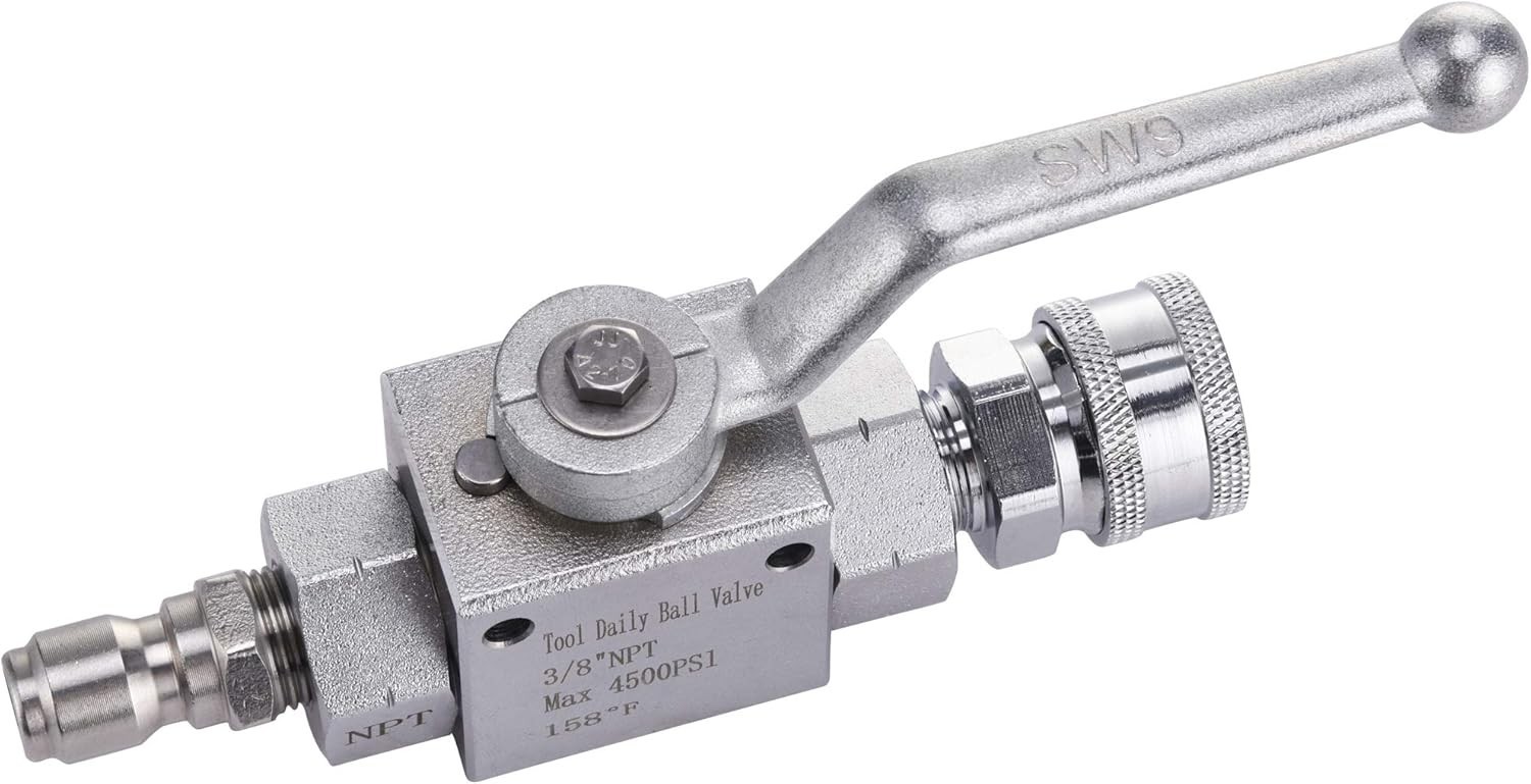 High Pressure Washer Ball Valve Kit, 3/8 Inch Quick Connect for Power Washer …