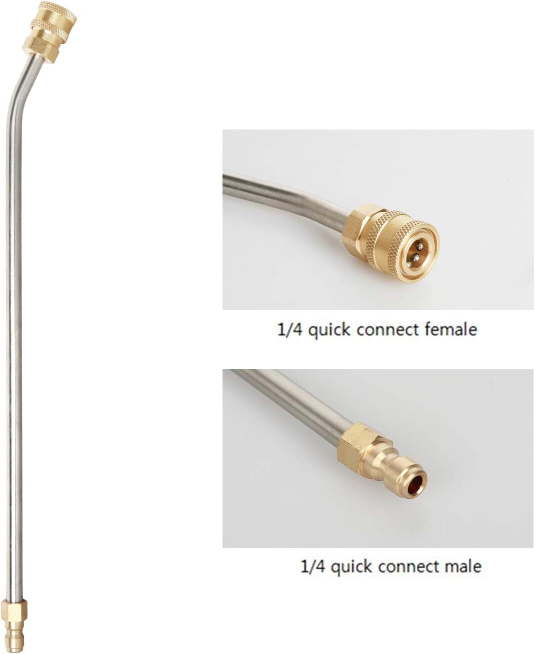 30° Curved High Pressure Power Washer Extension Wand 1/4 ” with 5 Spray Nozzles