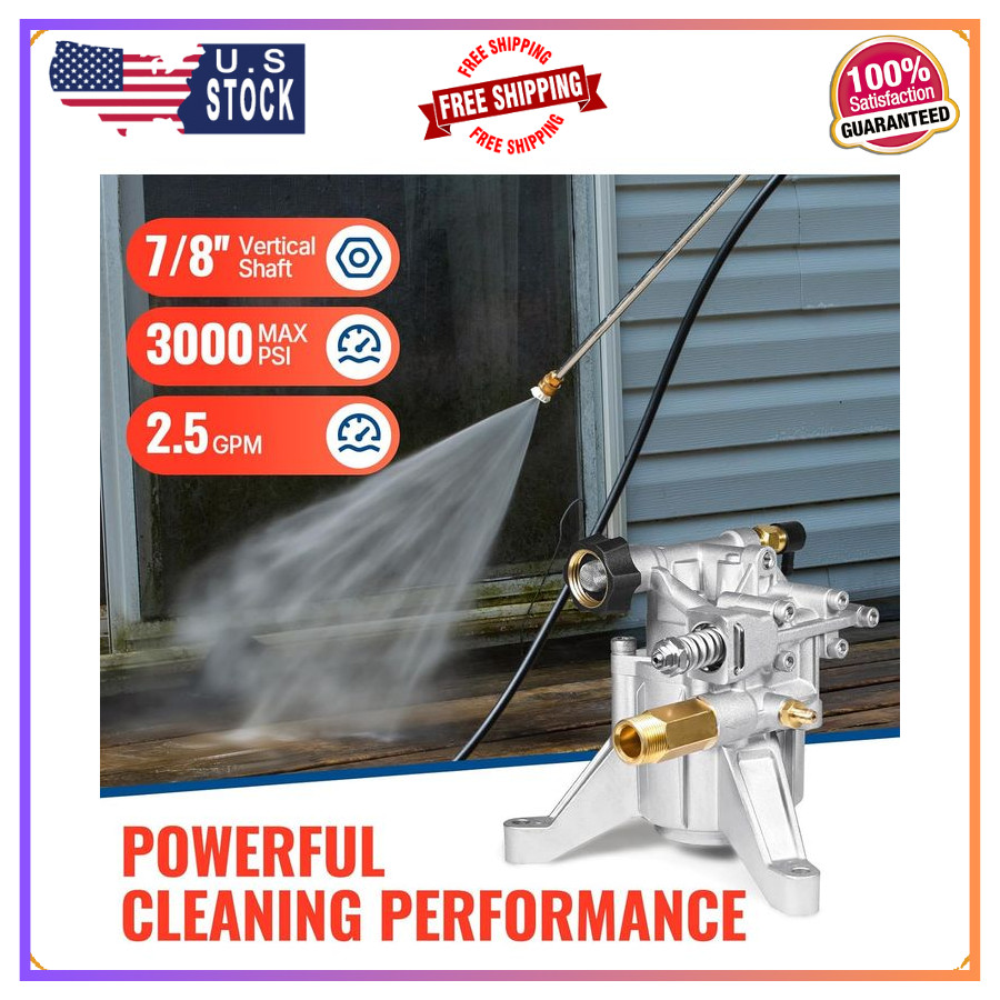 YAMATIC 7/8″ Shaft Vertical Pressure Washer Pump, 3000 PSI, 2.5 GPM Replacement
