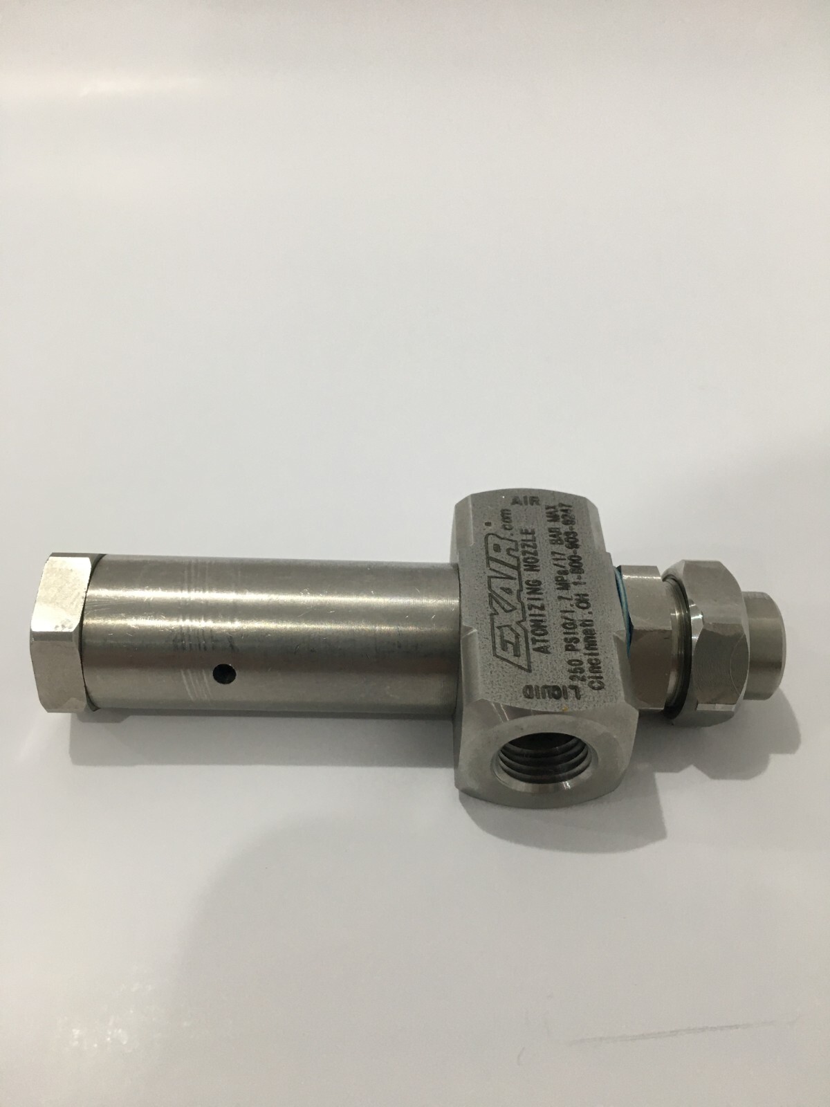 EXAIR Atomizing Spray Nozzle: Pressure, Low, 1 to 3.8 gph, 8″ Diameter