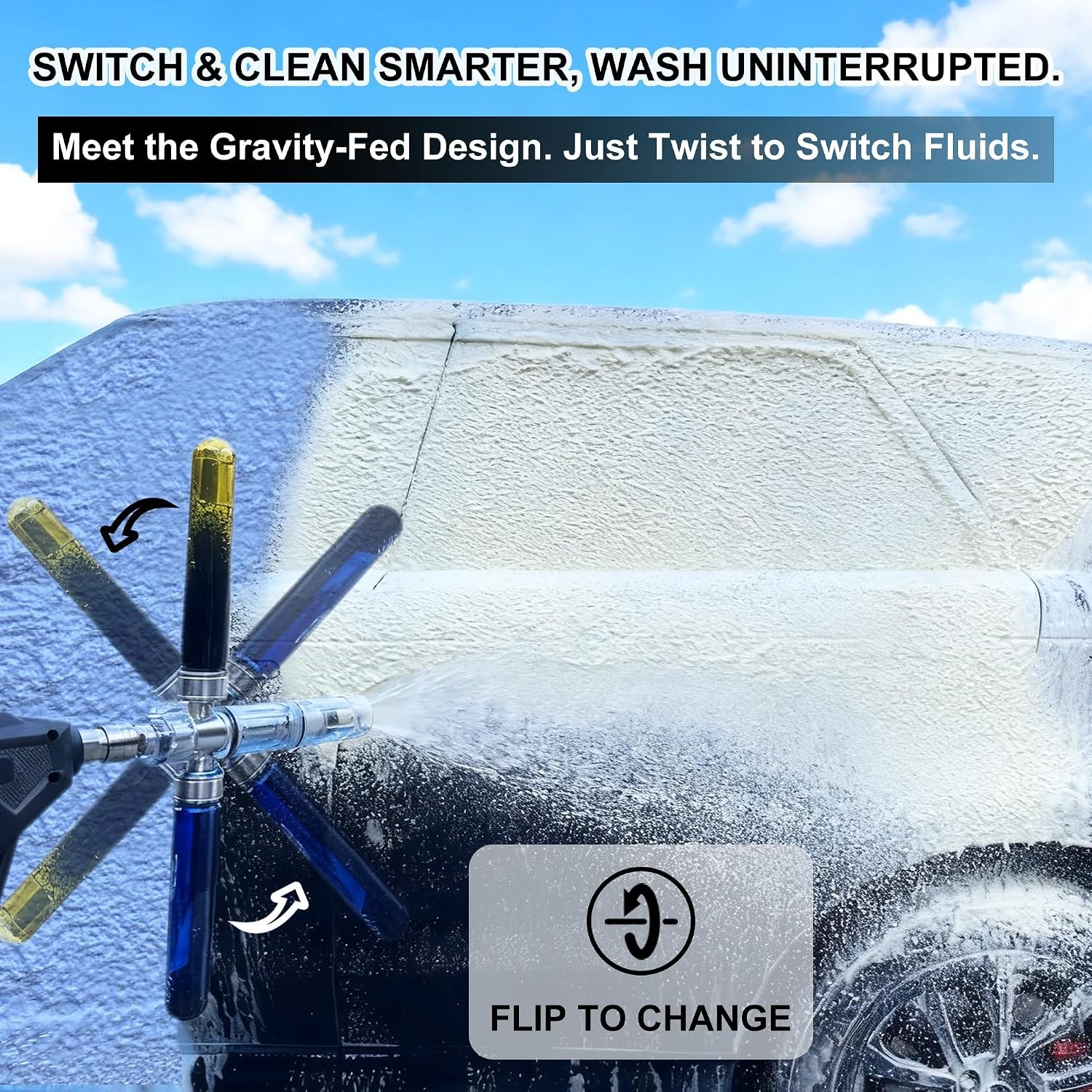 Dual Foam Cannon for Pressure Washer, Dual-Bottle Mini Soap Cannon, Foam Gun