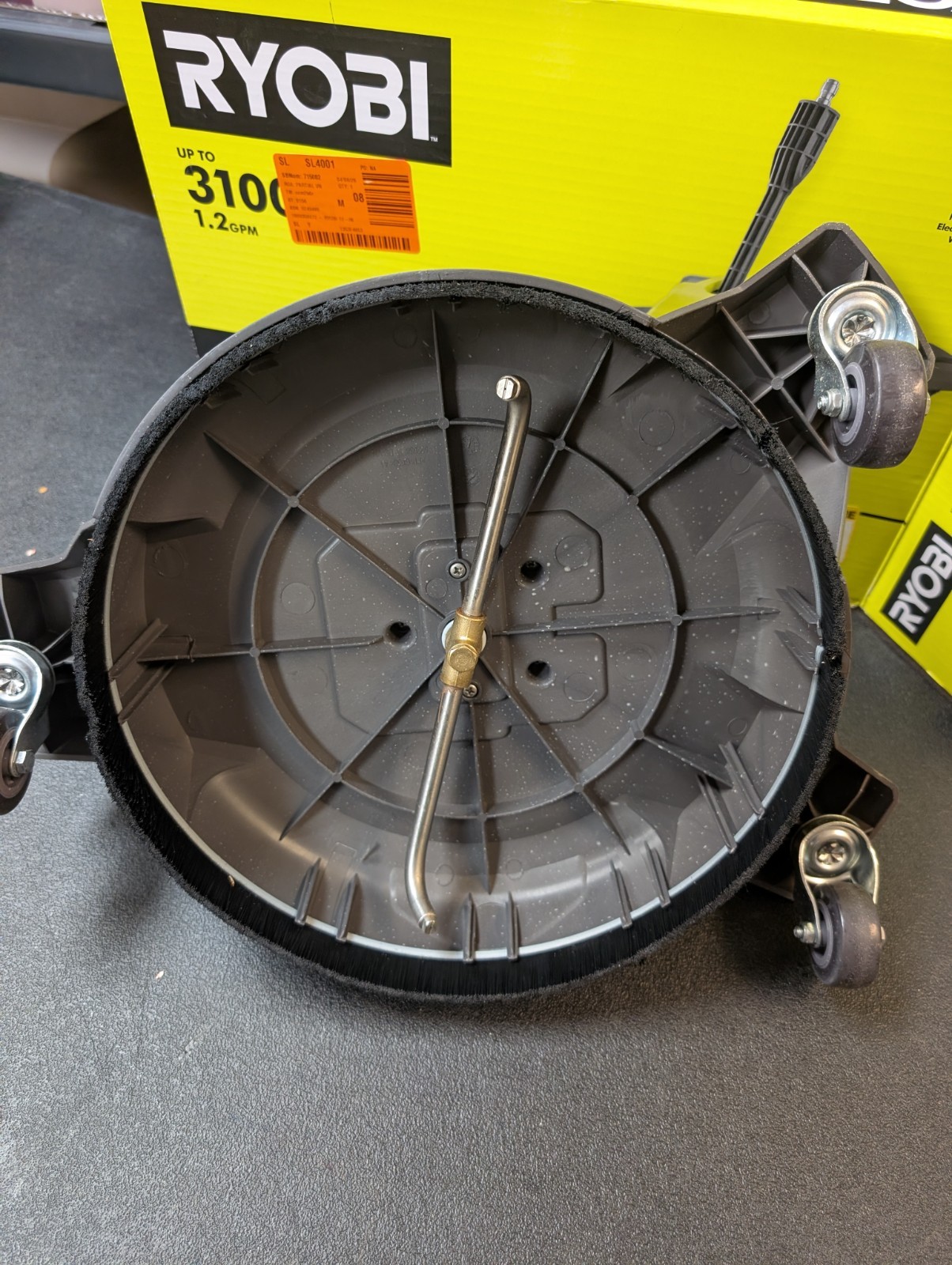 RYOBI 12 in. 3100 PSI Electric Pressure Washer Surface Cleaner with Caster