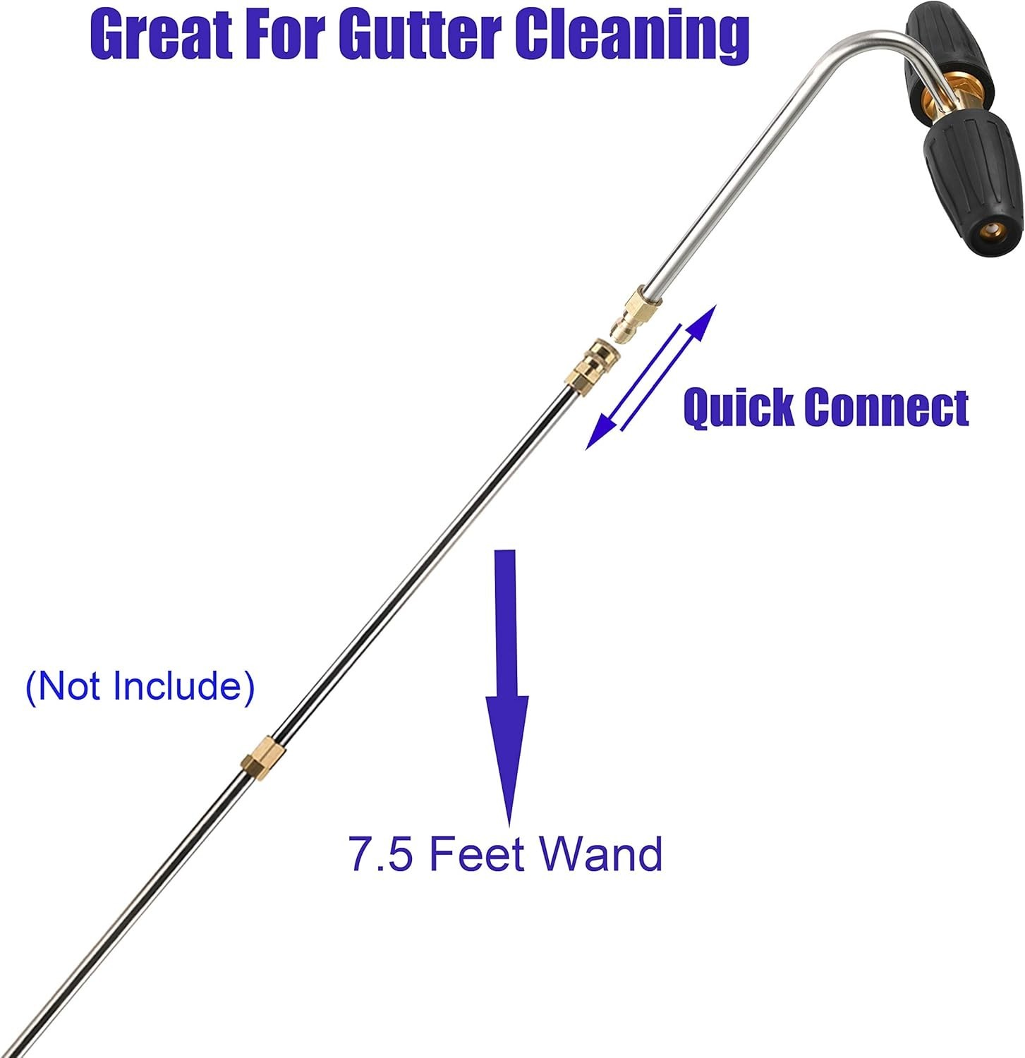 Efficient Gutter Cleaning Tool with Quick Connect for Pressure Washers, 3300 PSI