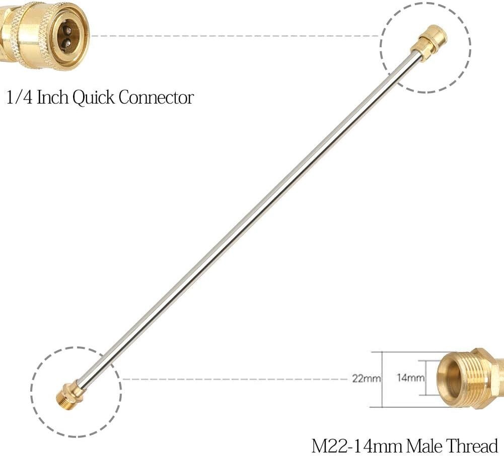 4000 PSI Pressure Washer Gun with 19″ Extension Wand and 5 Quick Connect Nozzles