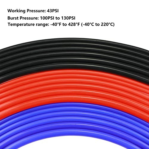 5FT ID 1/8″ (3mm) High Temperature Silicone Vacuum 5/32″ (4mm) – 10FT Red