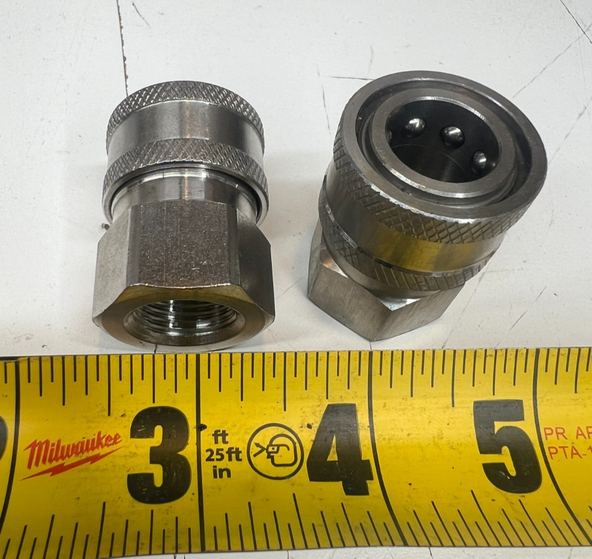 Lot of 2) Quick Connect Coupler 3/8″ QC x FNPT Threaded Stainless Finish Varies