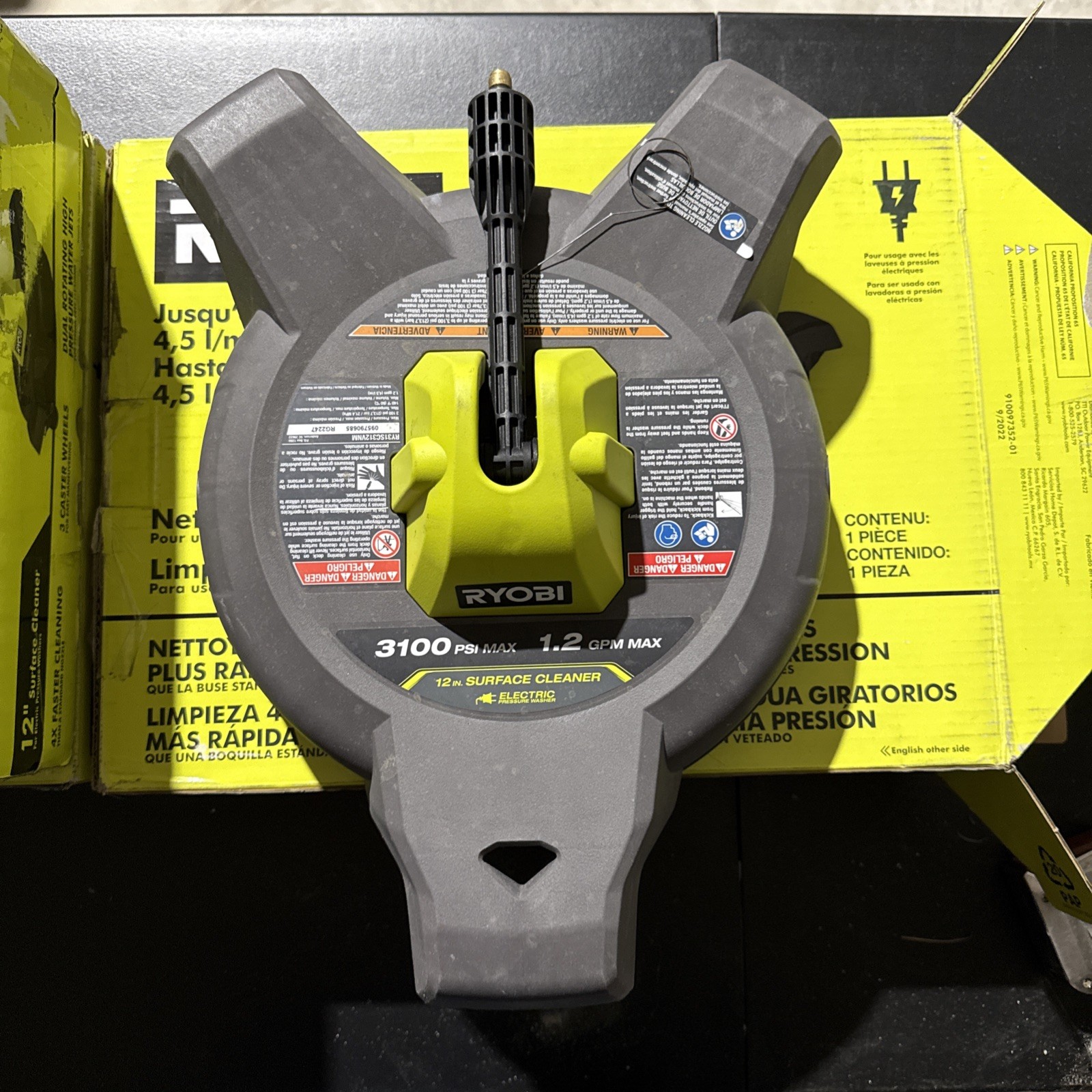 RYOBI 12″ 3100PSI Electric Pressure Washer Surface Cleaner Attachment RY31SC312