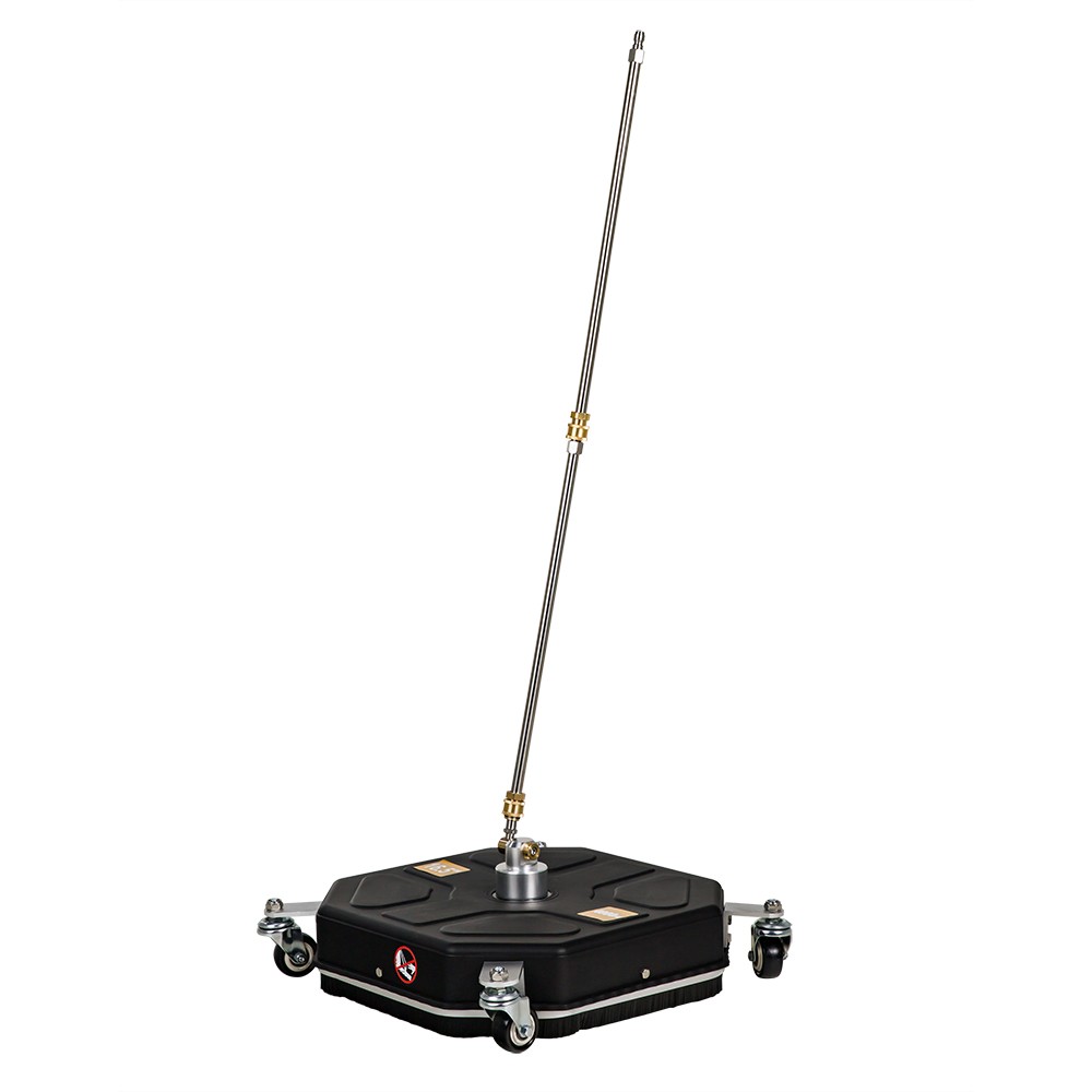 16″ Pressure Washer Surface Cleaner with 4 Wheels & 2 Extension Wands Black