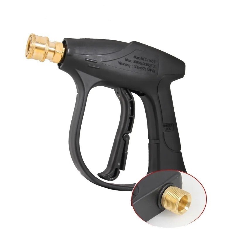 1/4″ High Pressure Washer Gun 4000 PSI Car Wash Foam Spray Short Wand w/5 Nozzle