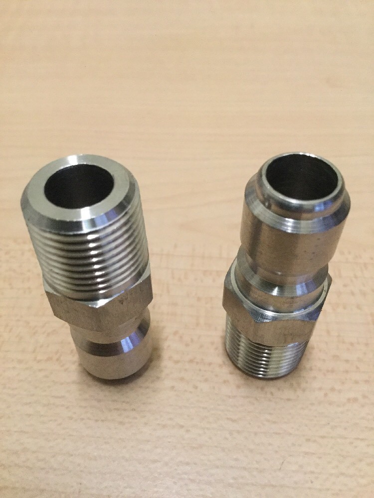 2- Pressure Power Washer Quick Connect Plug 3/8 in MPT x 3/8 in Stainless Steel