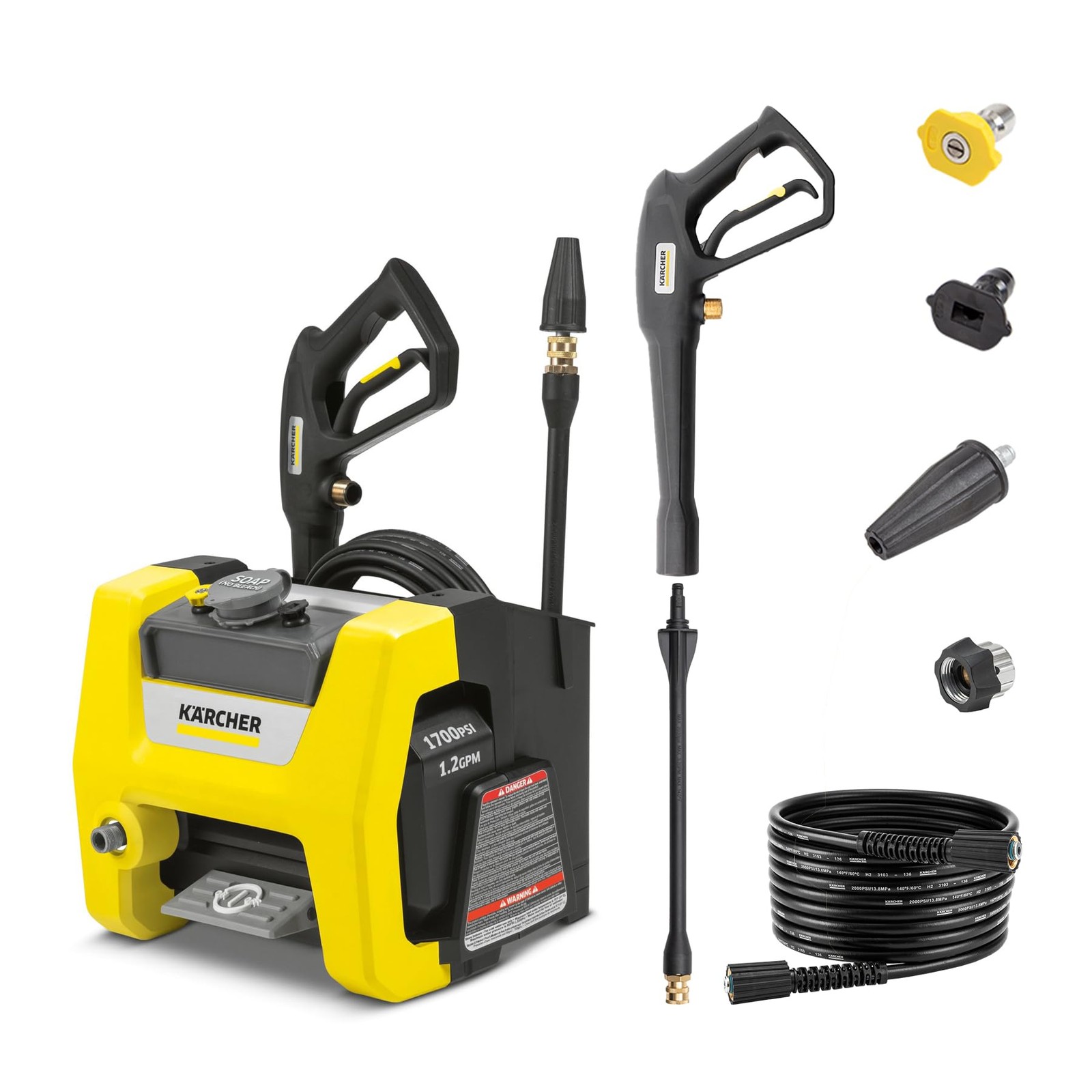 Kärcher Pressure Washer K1700 Cube, CETA Certified, 3 Yellow