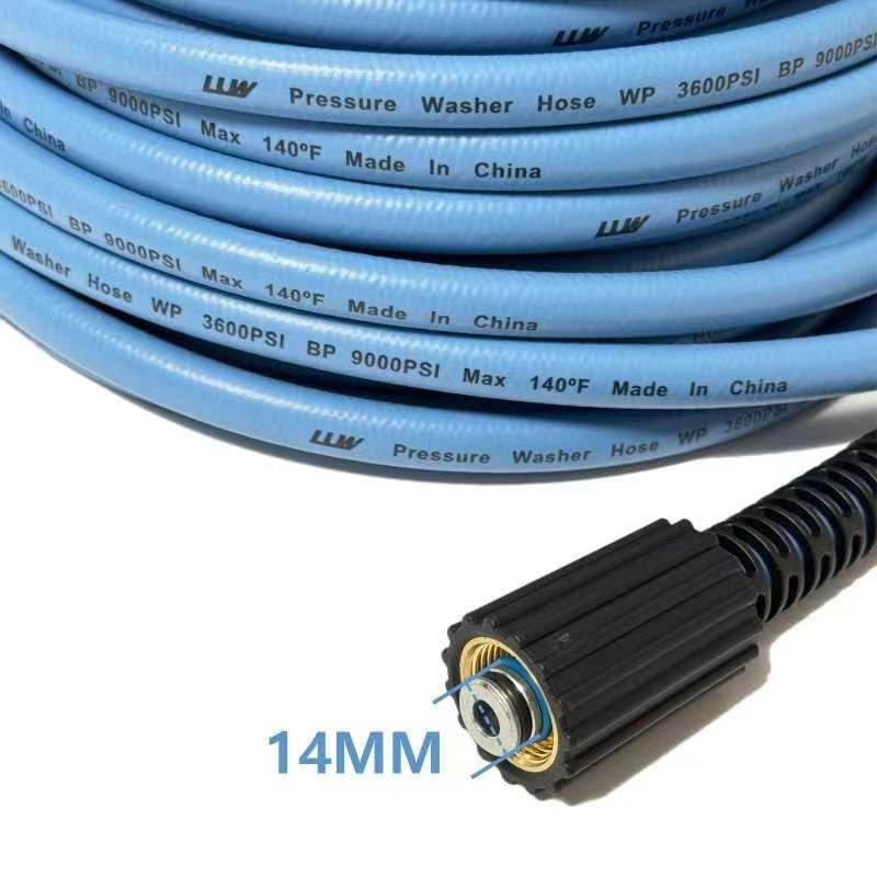 25FT 1/4″ High Pressure Washer Hose 3600PSI M22 14mm Replacement for Power Washe