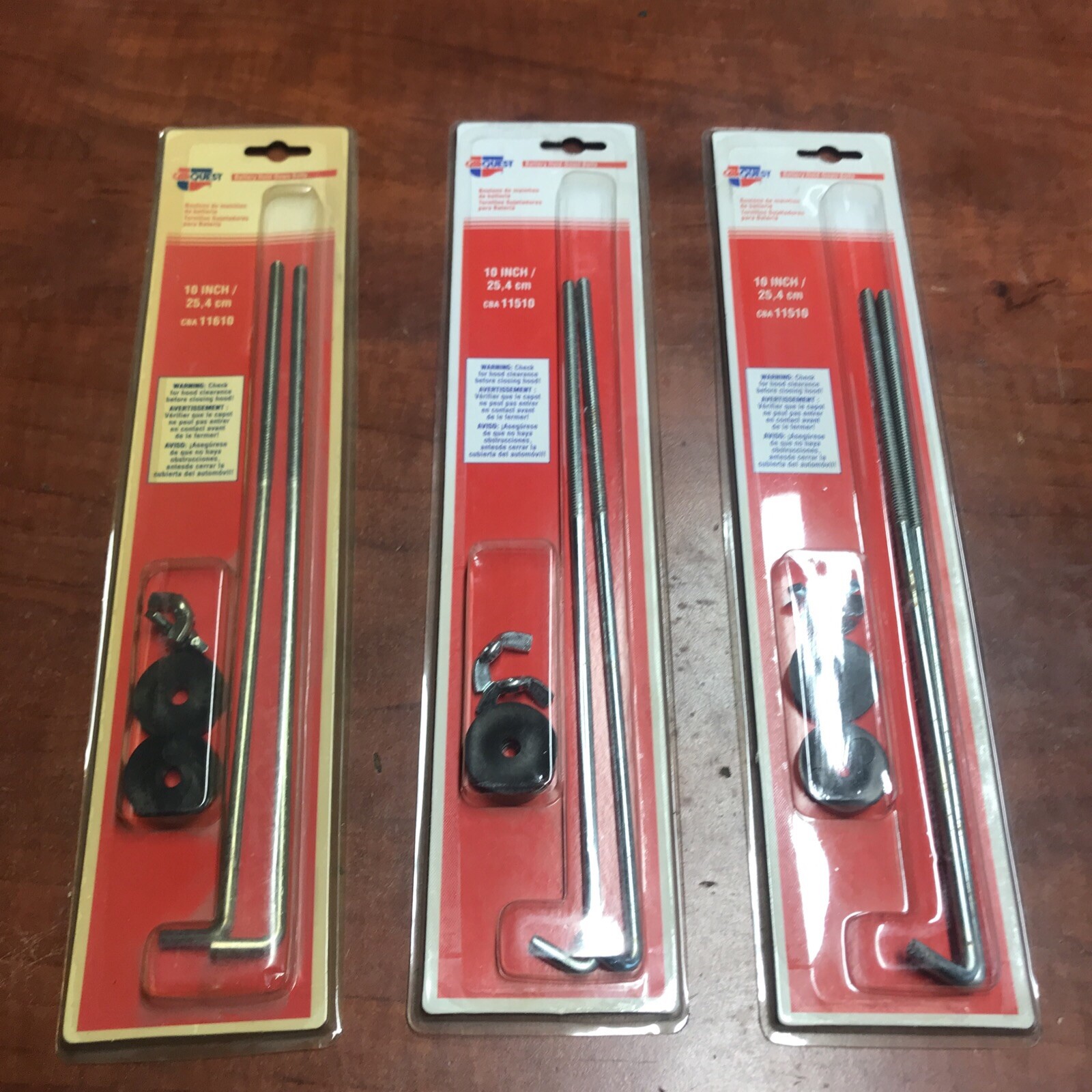 New 3x CarQuest 10″ J TYPE BATTERY HOLD DOWN BRACKET BOLTS CAR TRUCK CBA11510