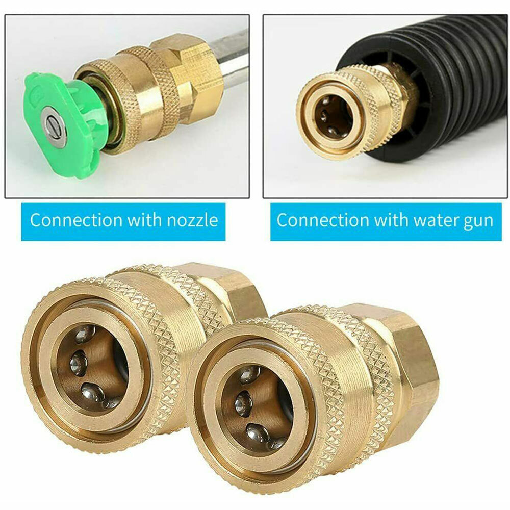 2PACK Pressure Washer Coupler Brass Fittings 1/4 Inch Quick Connect to Female