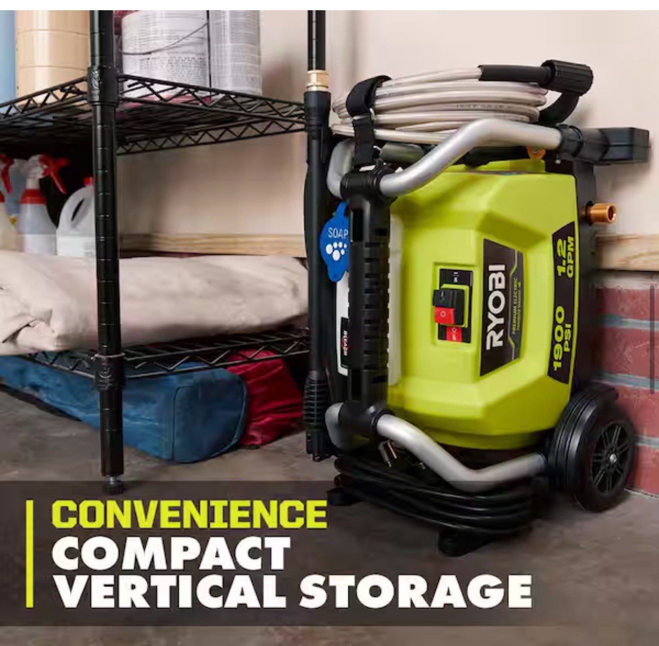 RYOBI 1900 PSI 1.2 GPM ELECTRIC PRESSURE WASHER RY1419MT -OPEN BOX-