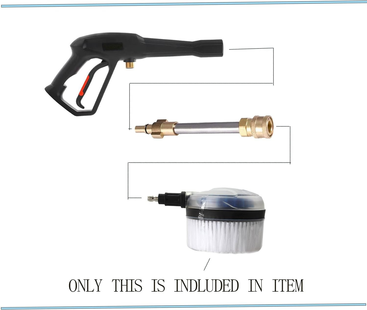 1/4” Rotary Wash Brush for Pressure Washers Pressure Washer Brush