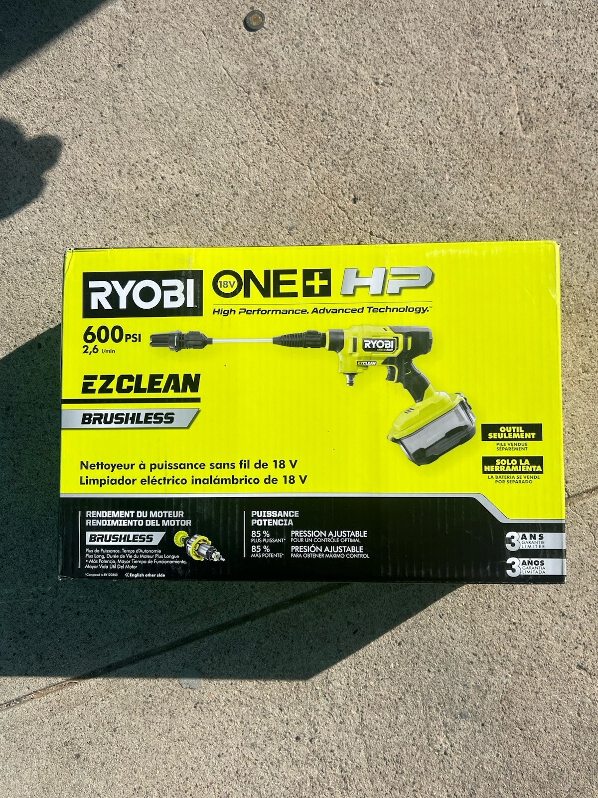 RYOBI 40V HP Brushless EZClean 600 PSI Cold Water Power Cleaner Only