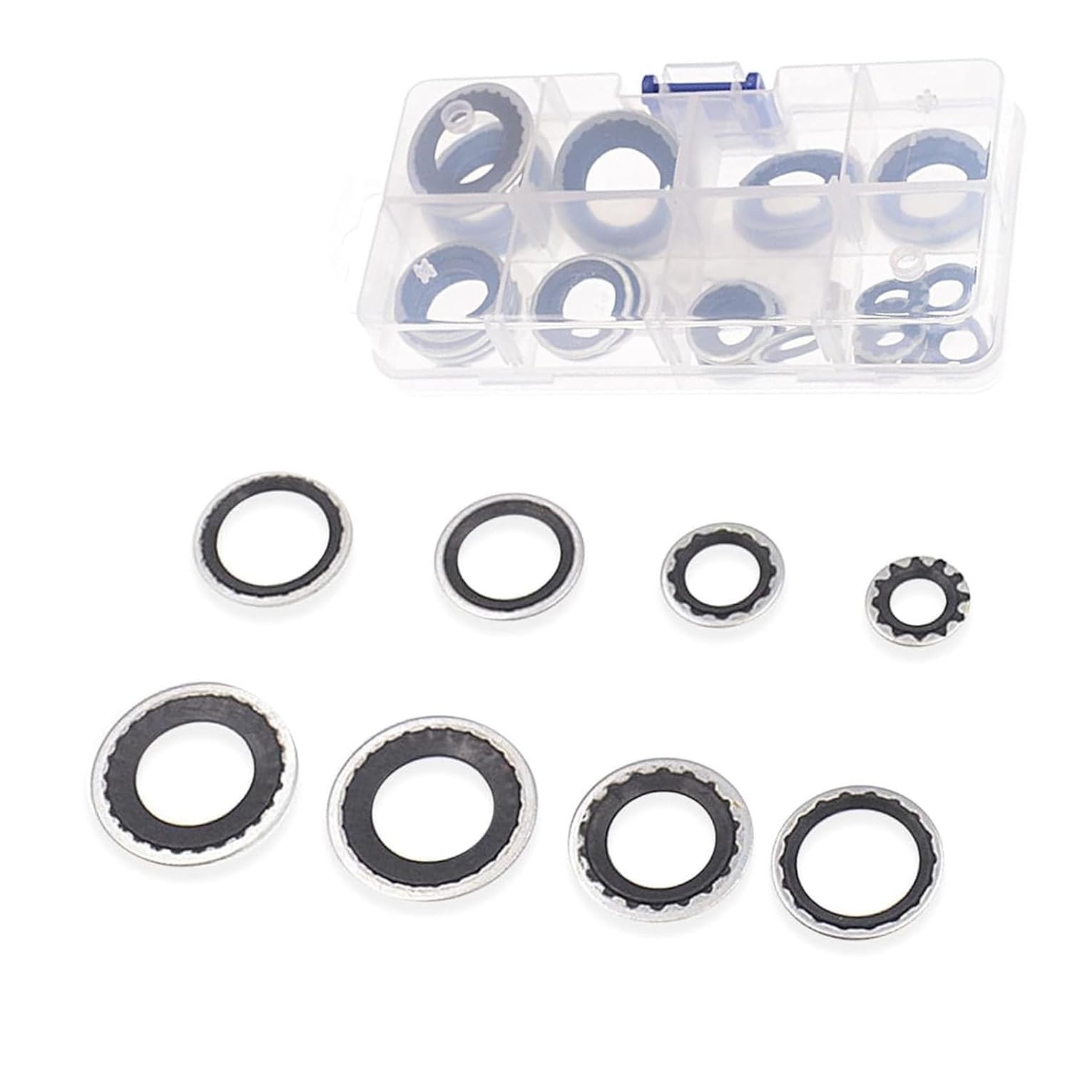 30 PCS Car A/C Gaskets, 6 Sizes A/C System Compressor Port Seal Washer Assort…