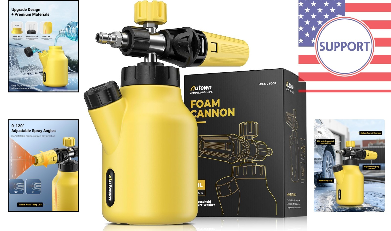 Versatile Foam Cannon 1L – Durable, Adjustable, Ideal for Cars, Bikes & More