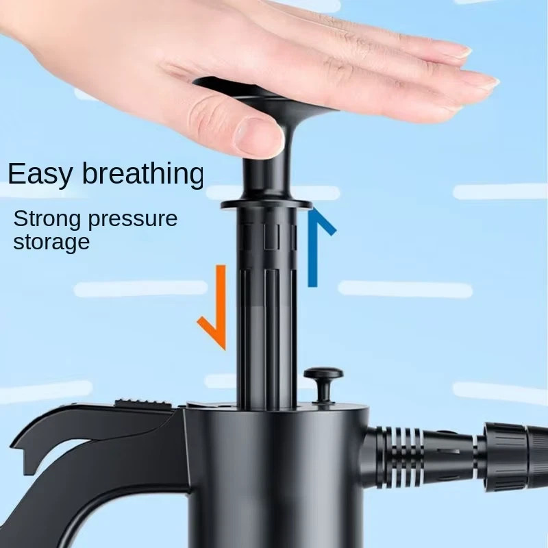 2L Hand Pump Foam Sprayer Snow Foam Cannon Car Wash Bottle w/ 3 Nozzles New