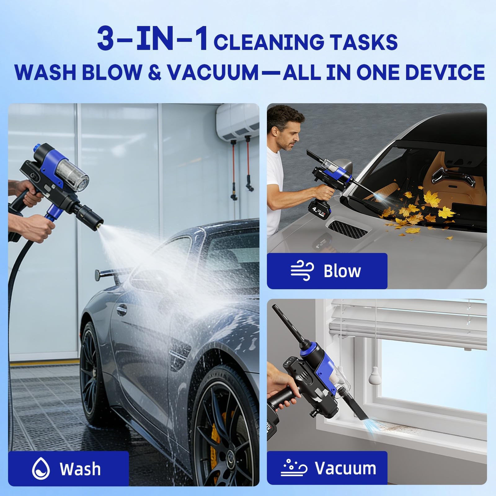 5-in-1 Cordless Handheld Cleaning Tool for Home, Garden, and Car Detailing