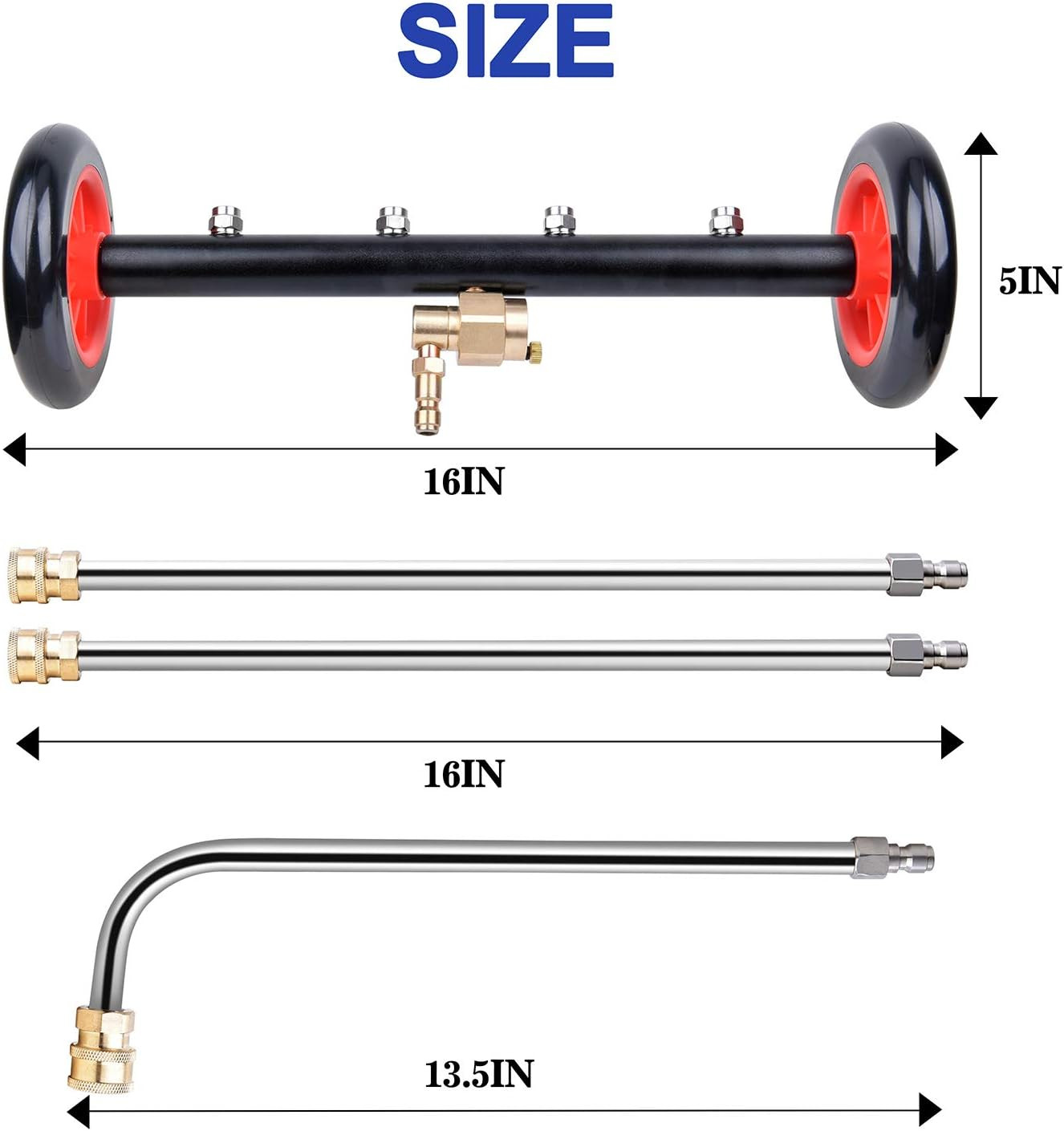 2-In-1 Undercarriage Pressure Washer Attachment, 16″ Pressure Washer Undercarria