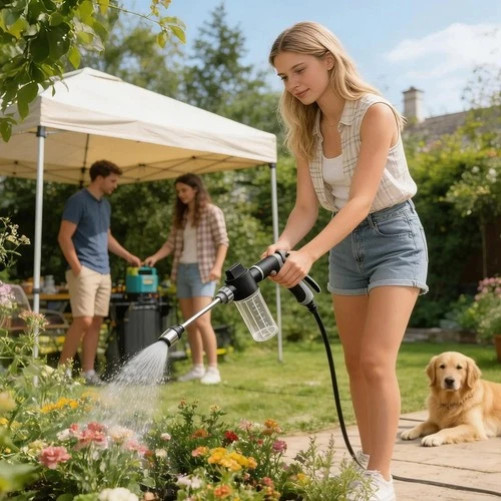 Aquoxis Cordless Cleaning Device Converts Garden Hose to Pressure Washer NEW