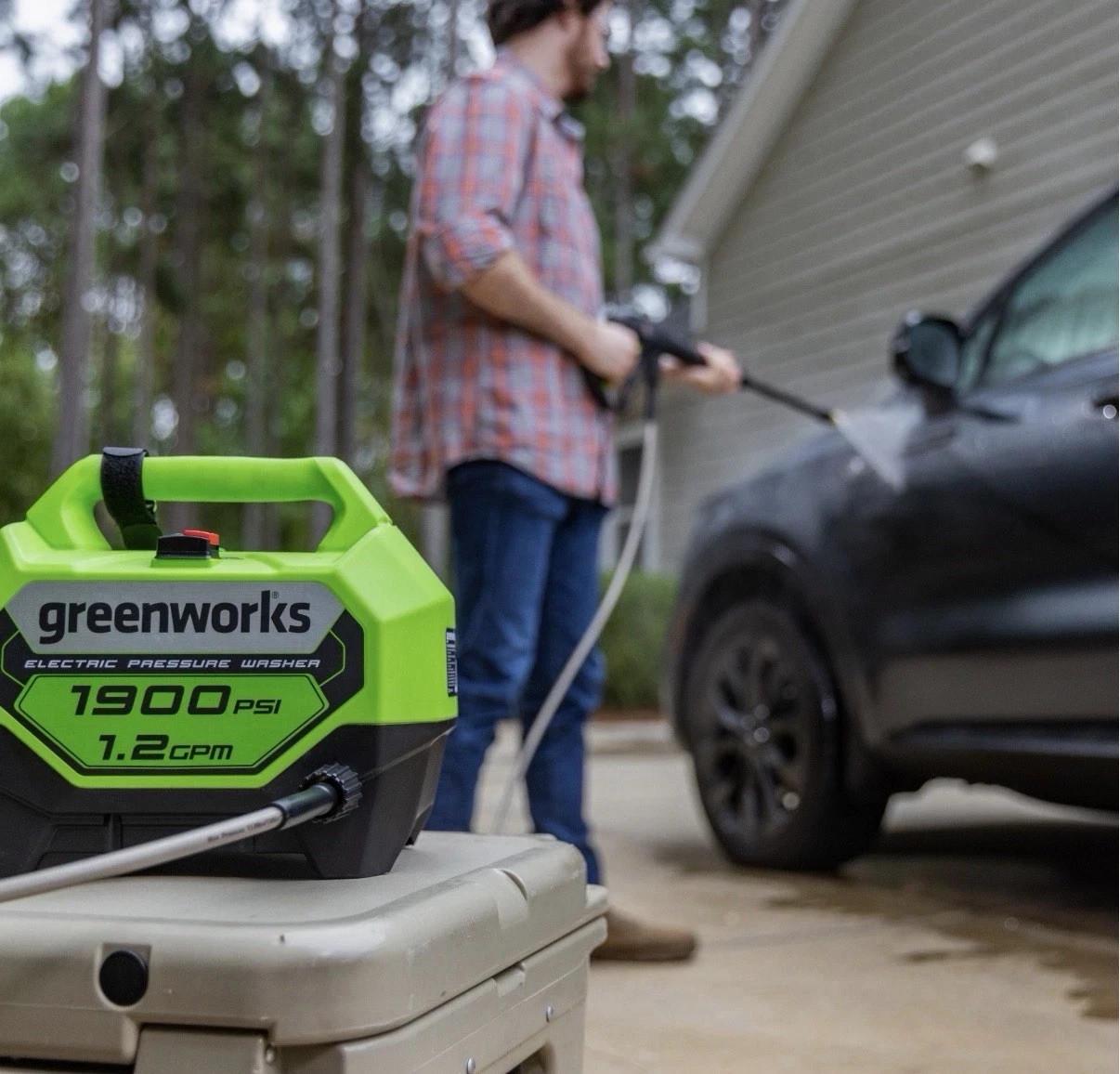 Greenworks – 1900 PSI 1.2 GPM Electric Pressure Washer Combo Kit