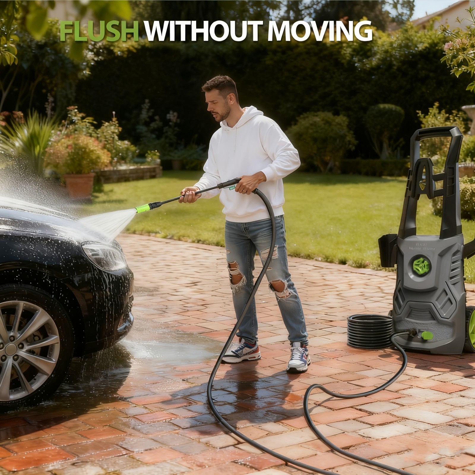 Electric Pressure Washer 1500W High Pressure Washer Portable with 4 in 1 Nozzle