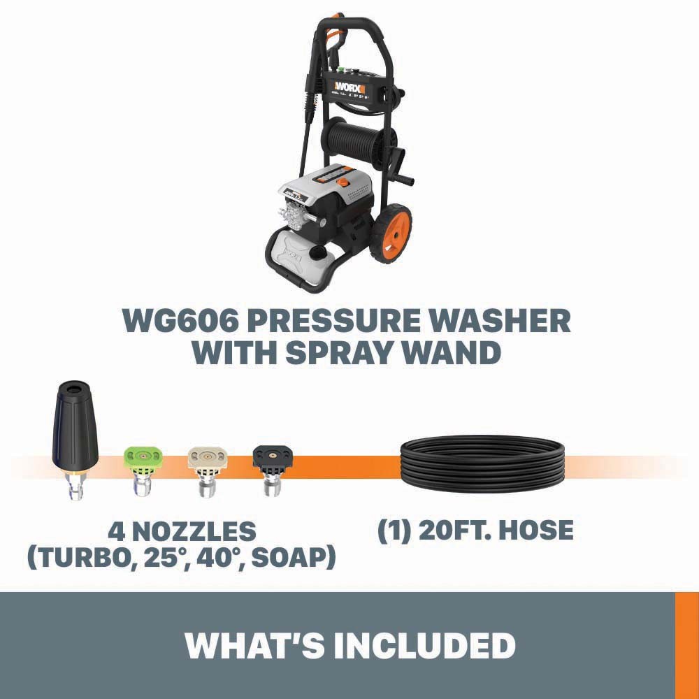 WG607 WORX 13 Amp Brushless 2000 PSI Electric Pressure Washer (1.2 GPM)