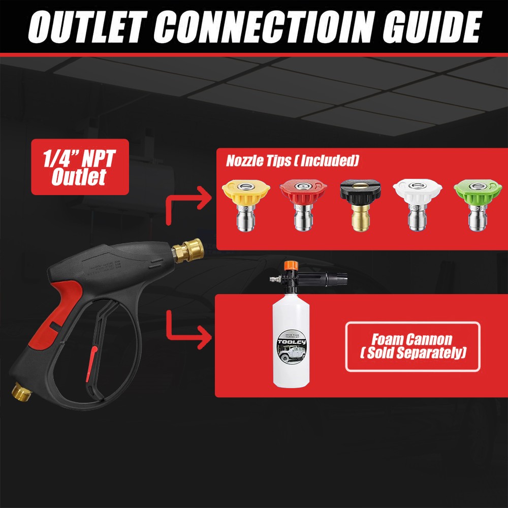 New Pressure Washer Gun Car Wash Soap Lance Cannon Spray Bottle Snow Foam Kit
