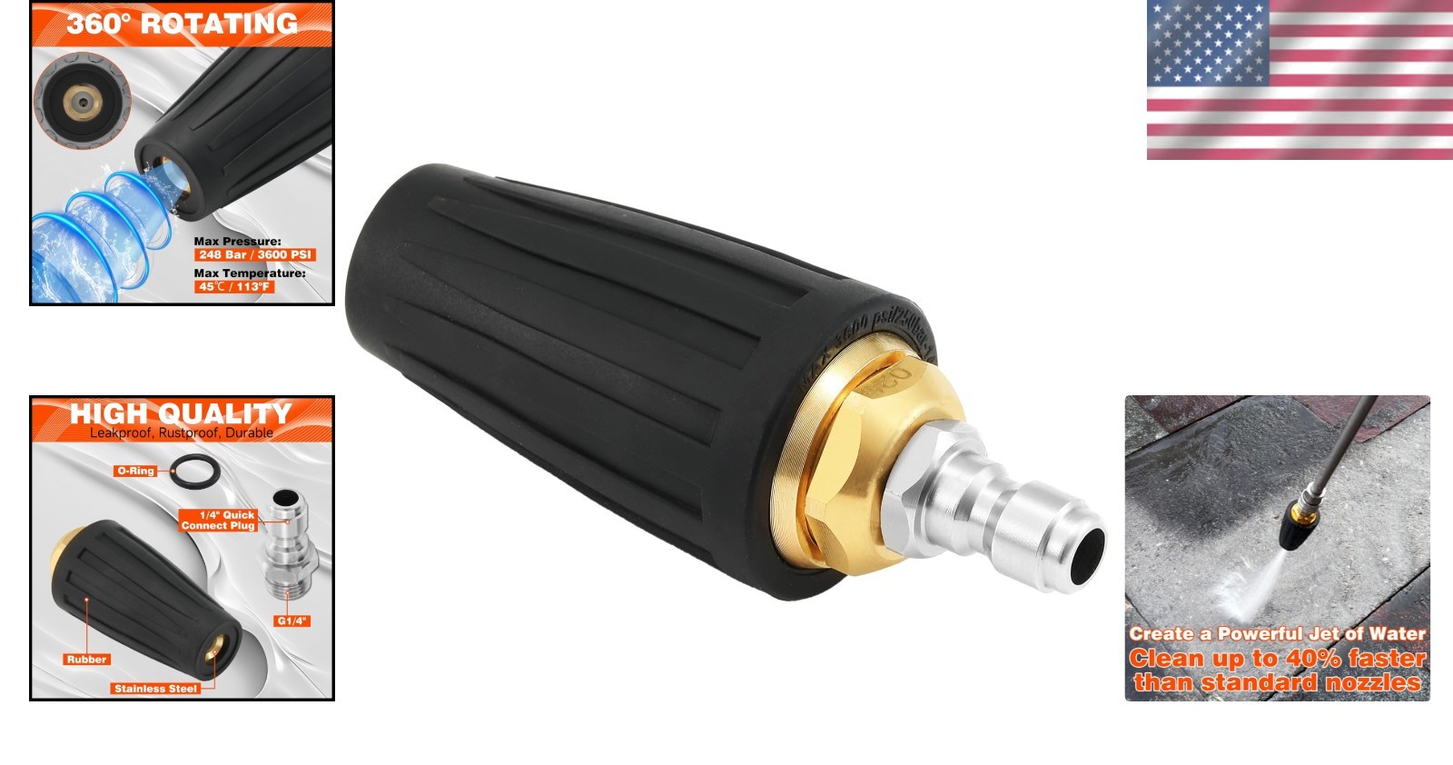 Stainless Steel Turbo Nozzle for Pressure Washer