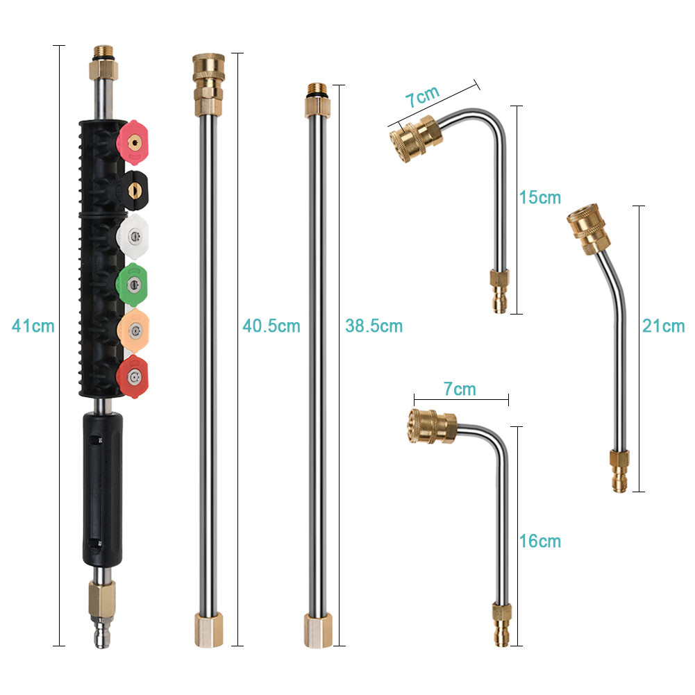 Extension Lance Gutter Cleaning Tool 6 Straight + 30/90/120° Curved Rod 4000 PSI