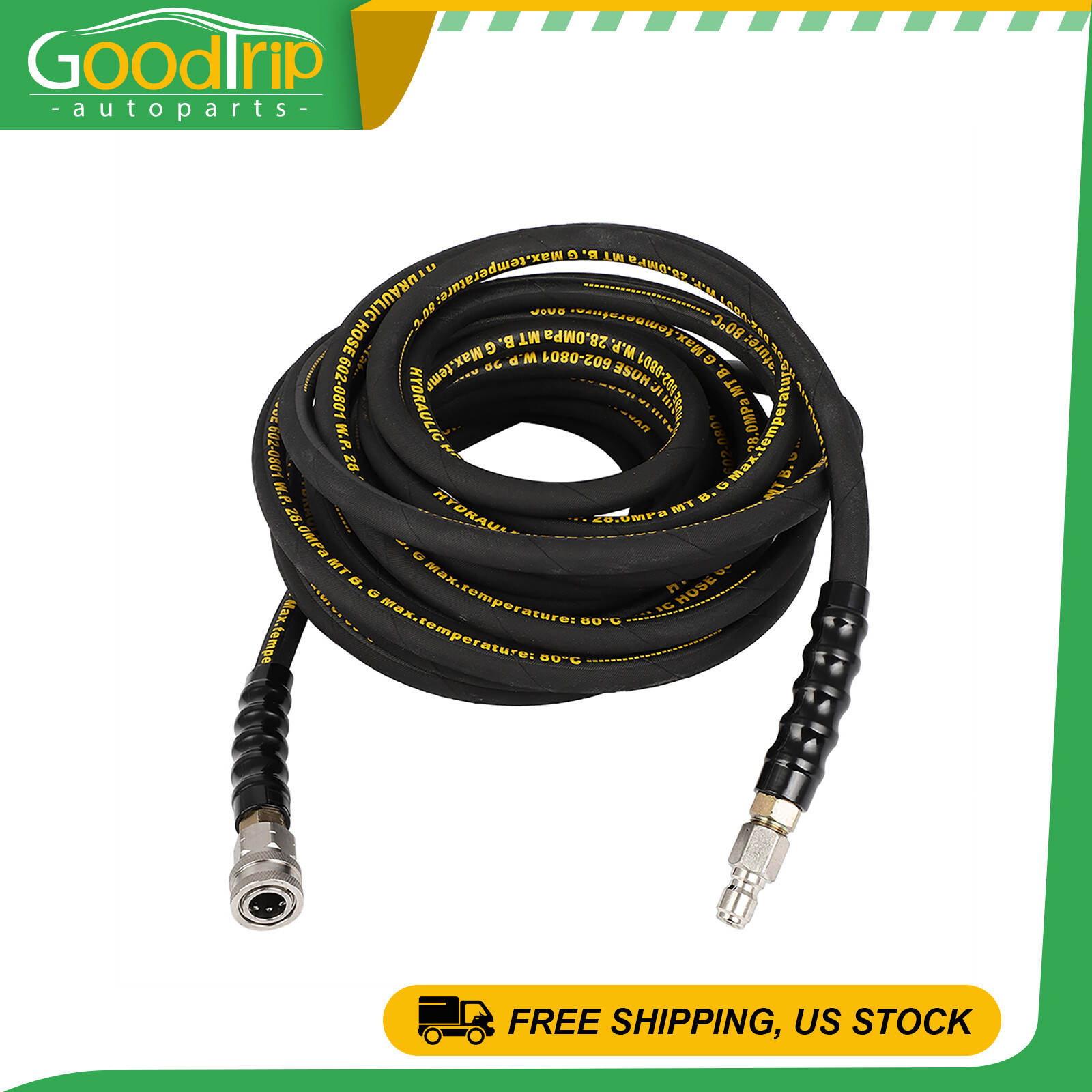 40′ 4000PSI -3/8″ Swivel SS Connectors Pressure Washer Hose 40FT Kink Resistant