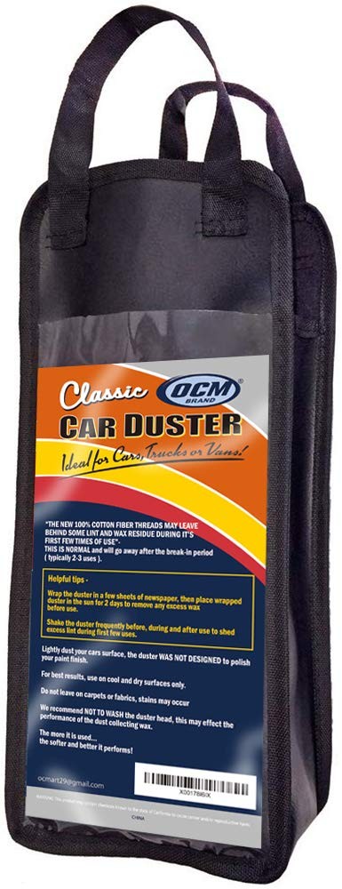 Classic Car Duster with Solid Wood Handle Includes Storage Case regular, Red