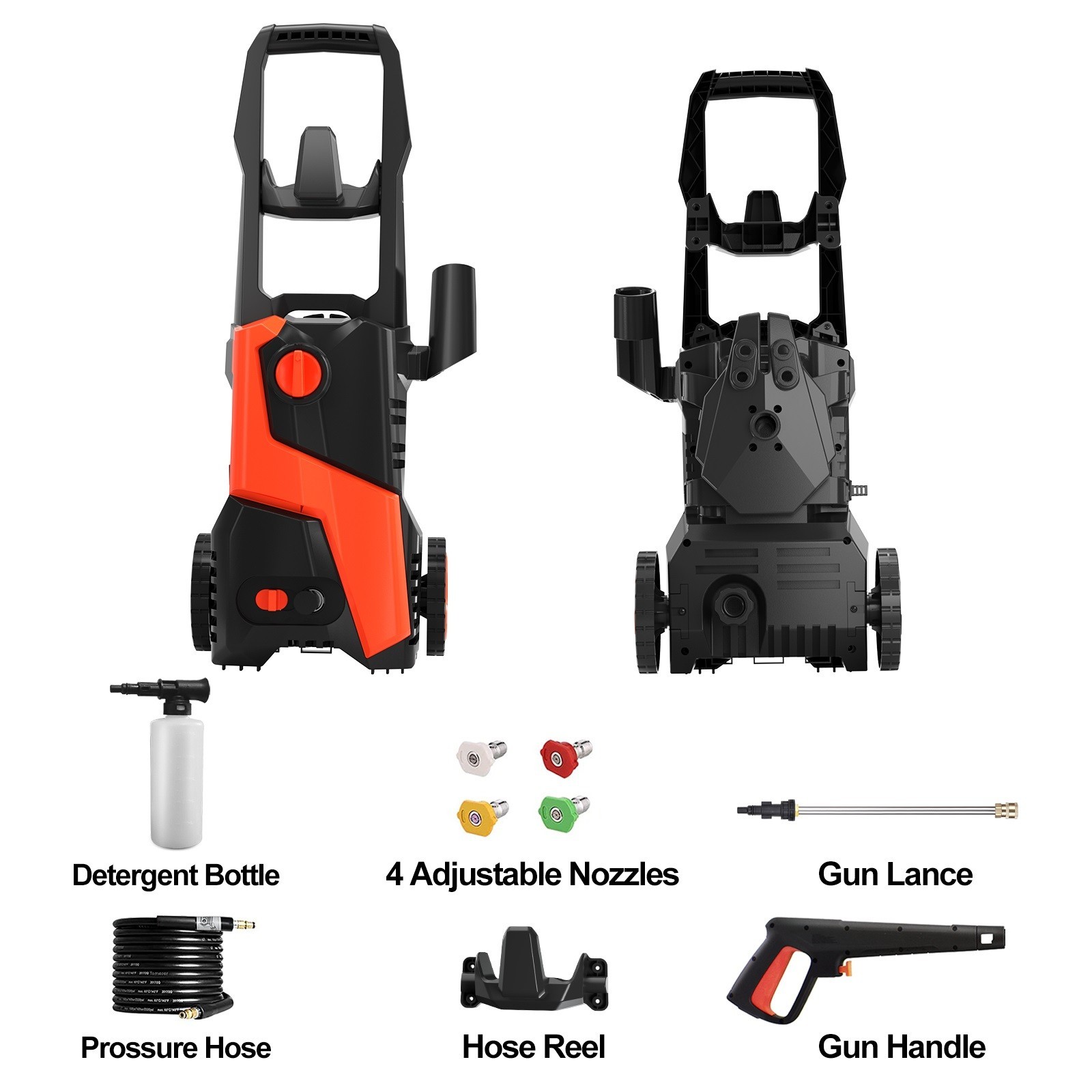 Pressure Washer 4200PSI 2.5GPM, Steel Lance, 4 Nozzle Tips, for Car, Patio