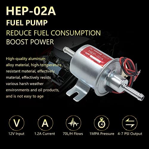 Effoexpart Universal Electric Fuel Pump 12V Transfer Low Pressure 5-9 PSI Gas