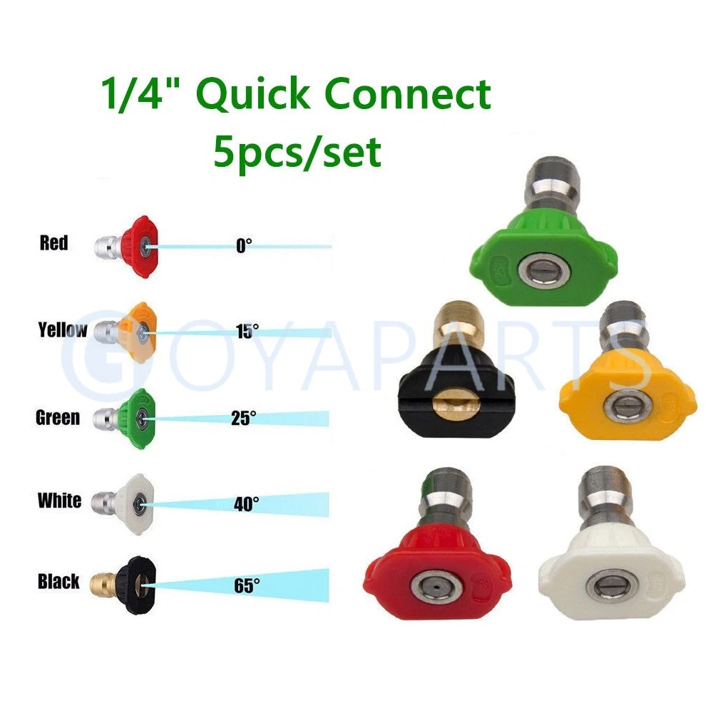 5pcs Pressure Washer Spray Tips Nozzles High Power Kit Quick Connect 1/4″ Set